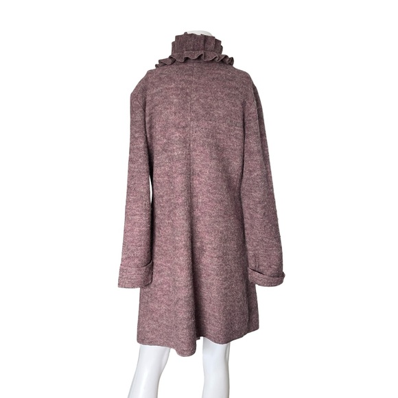 Soft Surroundings Wool Open Front Cardigan Sweater Knit Dusty Pink Size Large L - Picture 2 of 9